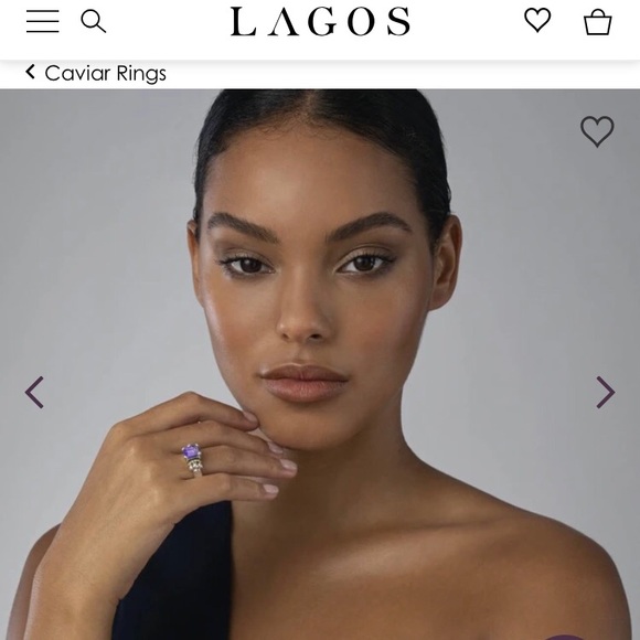 Lagos ring - amethyst set in sterling silver with 18K gold Caviar beading - Picture 4 of 16